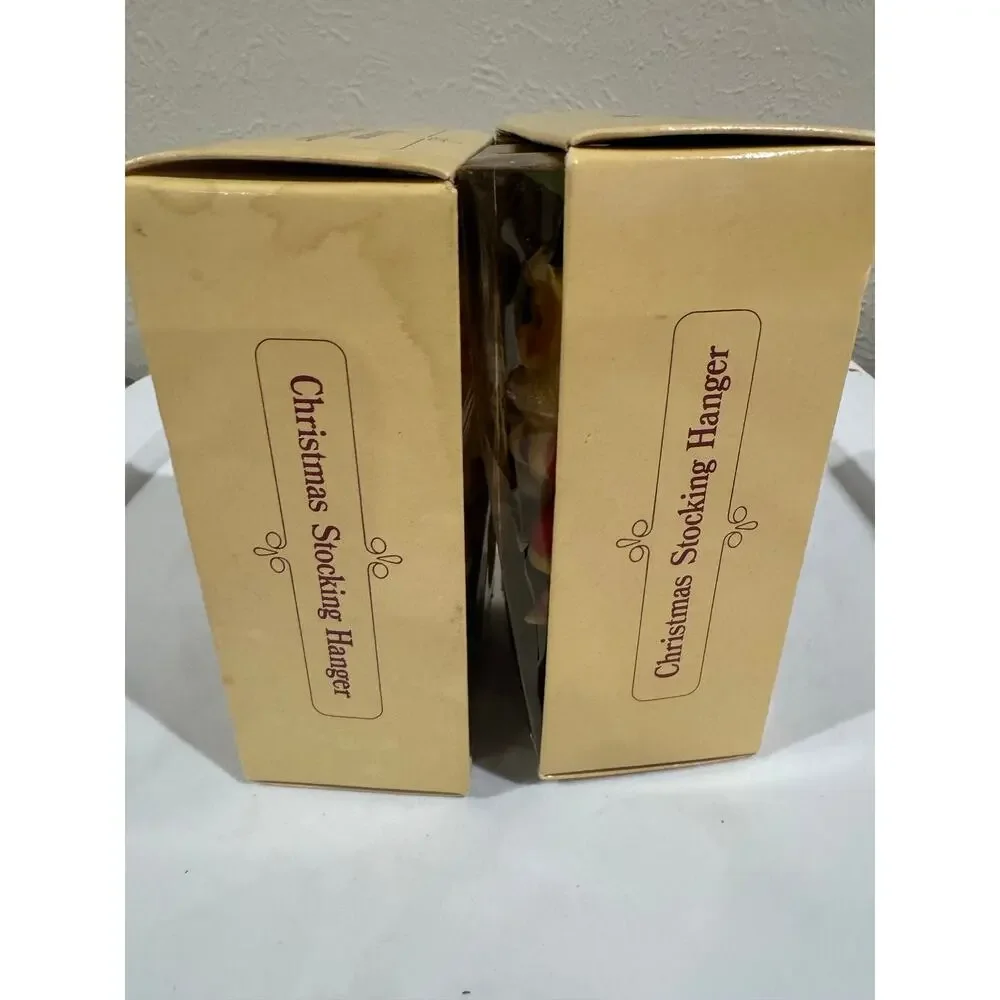 Enesco Santa Stocking Holders Vintage 80's